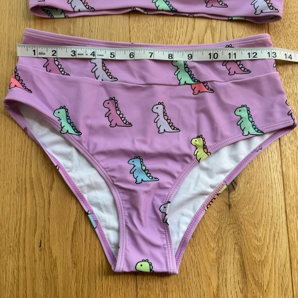 NEW ROMWE Cartoon Dino Print High Waist Bikini - S & M - Picture 12 of 13